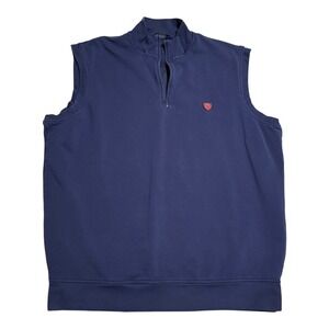 Polo Golf Ralph Lauren Pima Cotton Polo Sigil‎ Navy Blue Zip Vest Men's Large